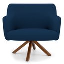 Ver imagem 2 de Kit 2 Poltronas Decorativas Giratórias Base Giromad Madeira Jade B-304 Veludo Azul Marinho - Domi