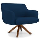 Ver imagem 6 de Kit 2 Poltronas Decorativas Giratórias Base Giromad Madeira Jade B-304 Veludo Azul Marinho - Domi
