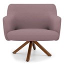Ver imagem 2 de Kit 2 Poltronas Decorativas Giratórias Base Giromad Madeira Jade B-305 Veludo Rosê - Domi