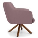 Ver imagem 3 de Kit 2 Poltronas Decorativas Giratórias Base Giromad Madeira Jade B-305 Veludo Rosê - Domi