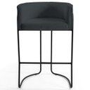 Ver imagem 2 de Kit 3 Banquetas Decorativas Base Aço Preto Betina C-465 Linho Chumbo - Domi