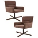 Ver imagem 1 de Kit 2 Poltronas Decorativas Giratórias Base Xis Madeira Angel B-276 Veludo Ferrugem - Domi