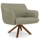 Ver imagem 6 de Kit 2 Poltronas Decorativas Giratórias Base Giromad Madeira Jade C-19 Corano Bege - Domi