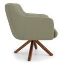 Ver imagem 3 de Kit 2 Poltronas Decorativas Giratórias Base Giromad Madeira Jade C-19 Corano Bege - Domi