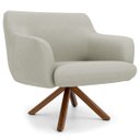 Ver imagem 6 de Kit 2 Poltronas Decorativas Giratórias Base Giromad Madeira Jade C-26 Corano Bege Claro - Domi