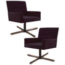Ver imagem 1 de Kit 2 Poltronas Decorativas Giratórias Base Xis Madeira Angel B-292 Veludo Uva - Domi