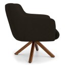 Ver imagem 3 de Kit 2 Poltronas Decorativas Giratórias Base Giromad Madeira Jade C-34 Corano Marrom - Domi