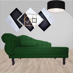 Recamier Namoradeira Divã Lado Direito Larissa Suede Verde - Ds Estofados - 2