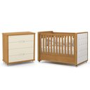 Ver imagem 1 de Jogo de Quarto Infantil Tutto New Cômoda 4 Gavetas e Berço Freijó/off White com Capitonê - Matic