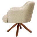 Ver imagem 3 de Kit 2 Poltronas Decorativas Giratórias Base Giromad Madeira Jade C-129 Linho Bege Escuro - Domi