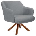 Ver imagem 6 de Kit 2 Poltronas Decorativas Giratórias Base Giromad Madeira Jade C-416 Linho Cinza Escuro - Domi
