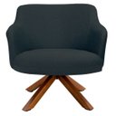 Ver imagem 2 de Kit 2 Poltronas Decorativas Giratórias Base Giromad Madeira Jade C-465 Linho Chumbo - Domi