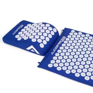 Conjunto Relaxante Doméstico: Tapete e Travesseiro Acupress Brasil "azul"