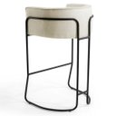 Ver imagem 5 de Kit 3 Banquetas Decorativas Base Aço Preto Betina C-107 Linho Bege - Domi