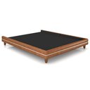Ver imagem 2 de Cama Casal Base Box Pés Madeira 148cm Suném P05 Couríssimo Whisky Bouclê Cru - Lyam Decor