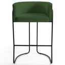 Ver imagem 2 de Kit 2 Banquetas Decorativas Base Aço Preto Betina B-89 Corano Verde - Domi