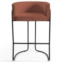 Ver imagem 2 de Kit 2 Banquetas Decorativas Base Aço Preto Betina B-235 Linho Laranja - Domi