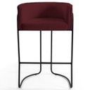 Ver imagem 2 de Kit 2 Banquetas Decorativas Base Aço Preto Betina B-278 Veludo Marsala - Domi