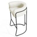 Ver imagem 3 de Kit 2 Banquetas Decorativas Base Aço Preto Betina B-309 Veludo Bege Fosco - Domi