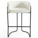 Ver imagem 2 de Kit 2 Banquetas Decorativas Base Aço Preto Betina B-309 Veludo Bege Fosco - Domi