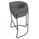 Ver imagem 3 de Kit 2 Banquetas Decorativas Base Aço Preto Betina C-03 Corano Cinza - Domi