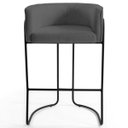 Ver imagem 2 de Kit 2 Banquetas Decorativas Base Aço Preto Betina C-03 Corano Cinza - Domi