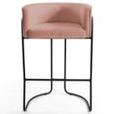 Ver imagem 2 de Kit 2 Banquetas Decorativas Base Aço Preto Betina C-105 Linho Rosê - Domi