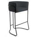 Ver imagem 3 de Kit 2 Banquetas Decorativas Base Aço Preto Betina C-465 Linho Chumbo - Domi