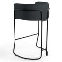 Ver imagem 5 de Kit 2 Banquetas Decorativas Base Aço Preto Betina C-465 Linho Chumbo - Domi