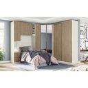 Ver imagem 1 de Quarto Modulado Solteiro (1 Ponte + 1 Closet + 2 g Roupas + 1 Componente) QMH03 Areia-Jequitibá