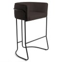 Ver imagem 1 de Banqueta Decorativa Base Aço Preto Betina C-34 Corano Marrom - Domi
