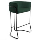 Ver imagem 1 de Banqueta Decorativa Base Aço Preto Betina C-117 Linho Verde - Domi