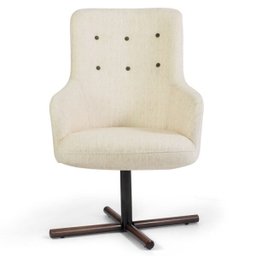 Kit 2 Poltronas Decorativas Giratórias Base Xis Madeira Valentina B-443 Linho Flocos - Domi - 2