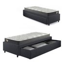 Ver imagem 1 de Base Box Cama Solteirão Sapateira Linho Cinza e Colchão Adapto Ecoflex 96x203