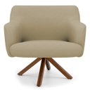 Ver imagem 2 de Poltrona Decorativa Sala de Estar Giratória Base Giromad Madeira Jade B-68 Veludo Bege - Domi