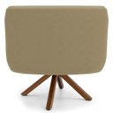 Ver imagem 4 de Poltrona Decorativa Sala de Estar Giratória Base Giromad Madeira Jade B-68 Veludo Bege - Domi