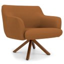 Ver imagem 1 de Poltrona Decorativa Sala de Estar Giratória Base Giromad Madeira Jade B-262 Veludo Telha - Domi