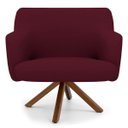 Ver imagem 2 de Poltrona Decorativa Sala de Estar Giratória Base Giromad Madeira Jade B-278 Veludo Marsala - Domi