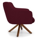 Ver imagem 3 de Poltrona Decorativa Sala de Estar Giratória Base Giromad Madeira Jade B-278 Veludo Marsala - Domi