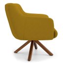 Ver imagem 3 de Poltrona Decorativa Sala de Estar Giratória Base Giromad Madeira Jade B-279 Veludo Mostarda - Domi