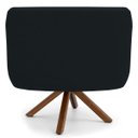 Ver imagem 4 de Poltrona Decorativa Sala de Estar Giratória Base Giromad Madeira Jade B-300 Veludo Preto - Domi
