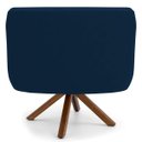 Ver imagem 4 de Poltrona Decorativa Sala de Estar Giratória Base Giromad Madeira Jade B-304 Veludo Azul Marinho -