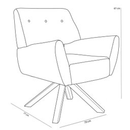 Kit 2 Poltronas Decorativas Melli Base Giromad Giratória C-416 Linho Cinza Escuro - Domi - 5