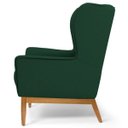 Ver imagem 5 de Poltrona Decorativa Sala de Estar Base Manu Madeira Milena B-303 Veludo Verde Musgo - Domi