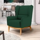 Ver imagem 2 de Poltrona Decorativa Sala de Estar Base Manu Madeira Milena B-303 Veludo Verde Musgo - Domi