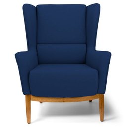 Poltrona Decorativa Sala de Estar Base Manu Madeira Milena B-304 Veludo Azul Marinho - Domi - 3