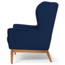 Ver imagem 5 de Poltrona Decorativa Sala de Estar Base Manu Madeira Milena B-304 Veludo Azul Marinho - Domi