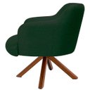 Ver imagem 4 de Poltrona Decorativa Sala de Estar Giratória Base Giromad Madeira Jade C-117 Linho Verde Musgo -
