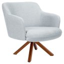 Ver imagem 1 de Poltrona Decorativa Sala de Estar Giratória Base Giromad Madeira Jade C-315 Linho Cinza - Domi