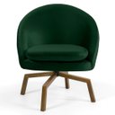 Ver imagem 2 de Poltrona Decorativa Sala de Estar Base Ka Madeira Rafa B-303 Veludo Verde Musgo - Domi